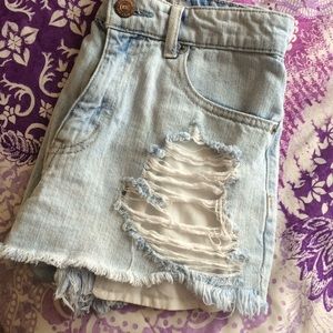 Light Denim Aéropostale Highwaisted Shorts